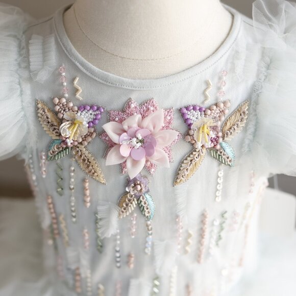 Tutu Du Monde Dress Mist Green Tulle Chroma Flower Girl Party Portrait NWT - Picture 3 of 6